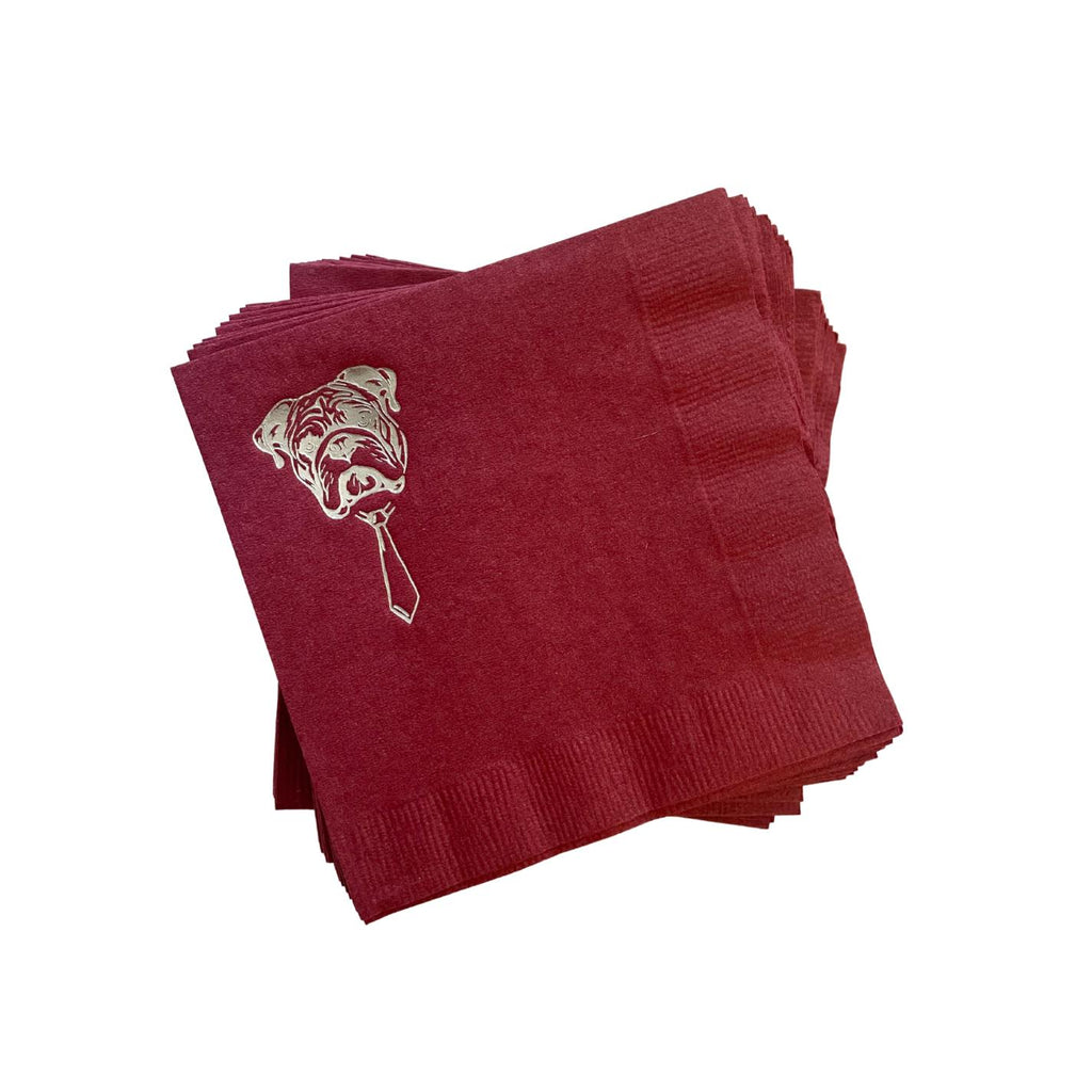 Maroon Bulldog Napkins