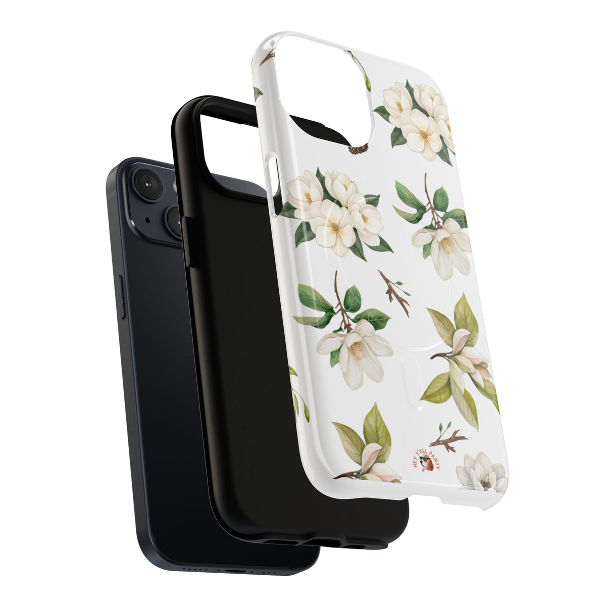 White Magnolia Floral Phone Case | Tough Magnetic Case