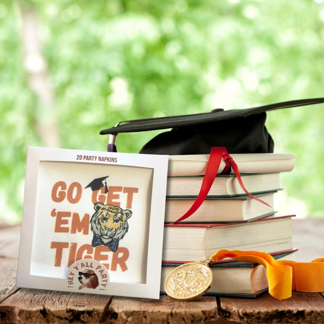 Go Get 'Em Tiger Graduation Napkins