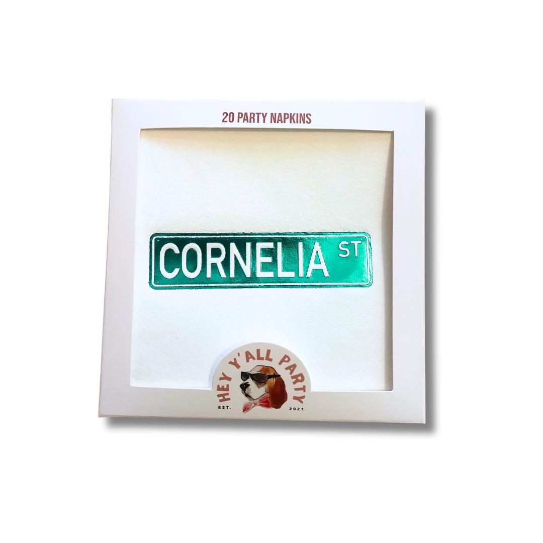 Cornelia Street Swiftie Green Foil Party Napkins
