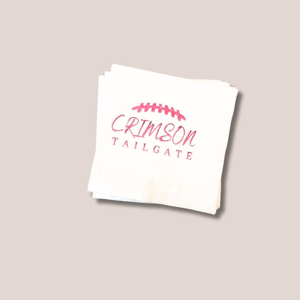 Crimson Tailgate Foil Crimson White Napkins