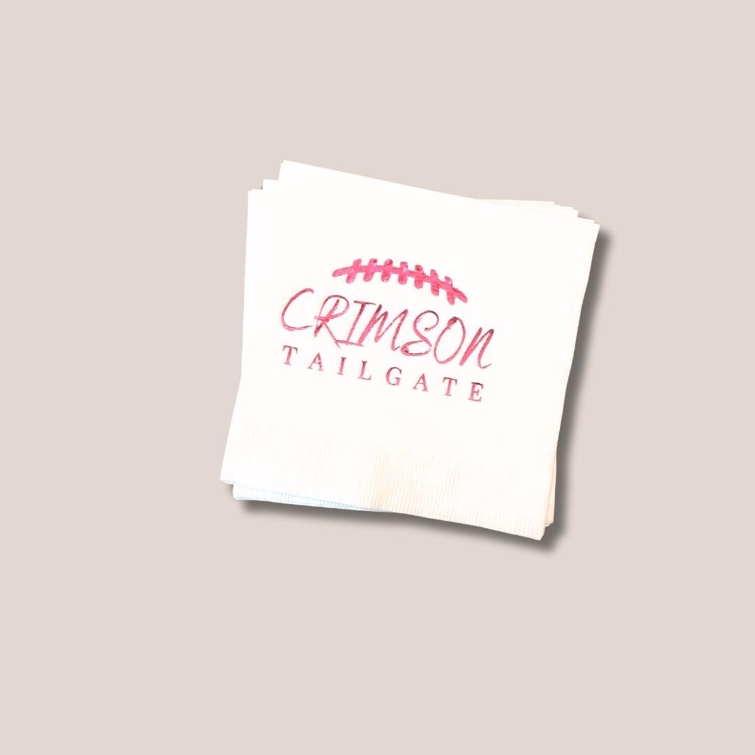 Crimson Tailgate Foil Crimson White Napkins