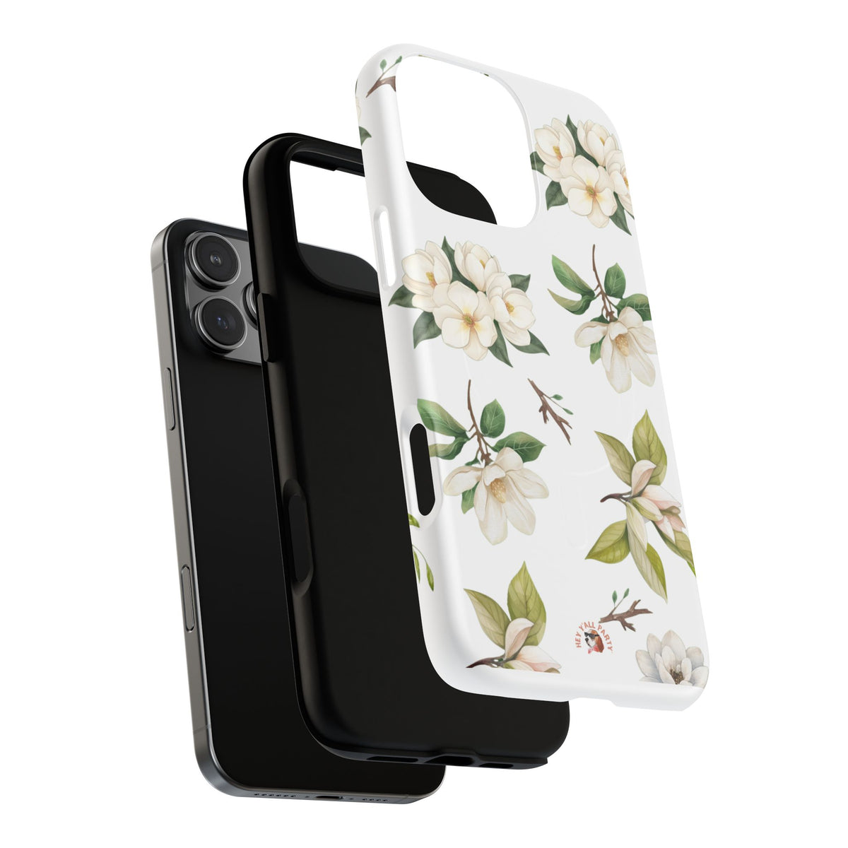 White Magnolia Floral Phone Case | Tough Magnetic Case
