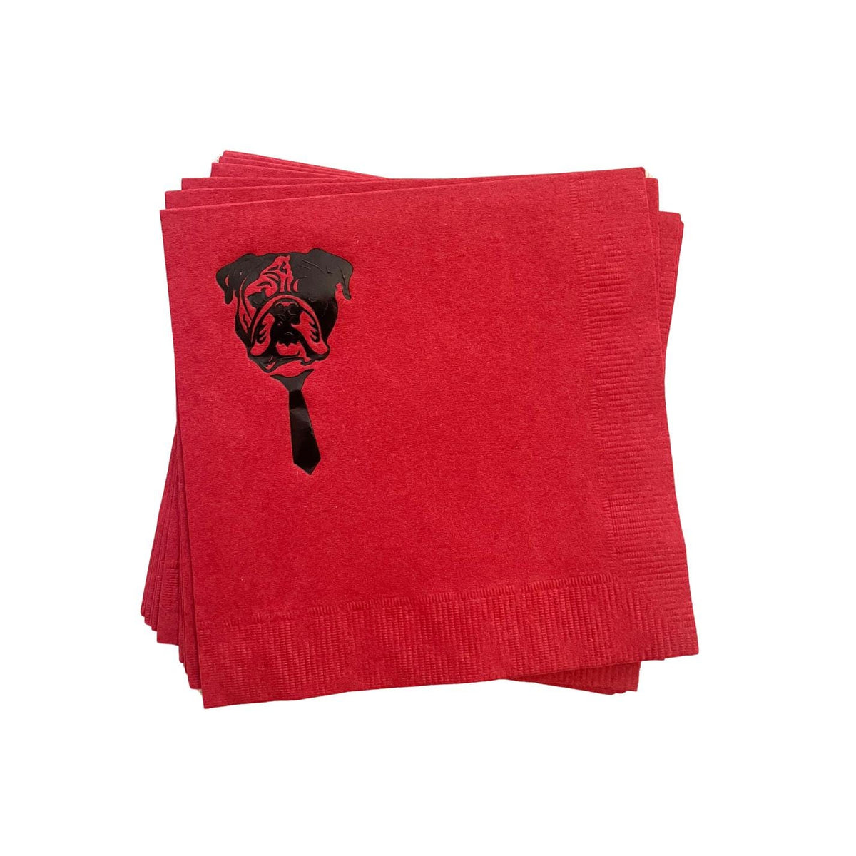 Red and Black Bulldog Napkins