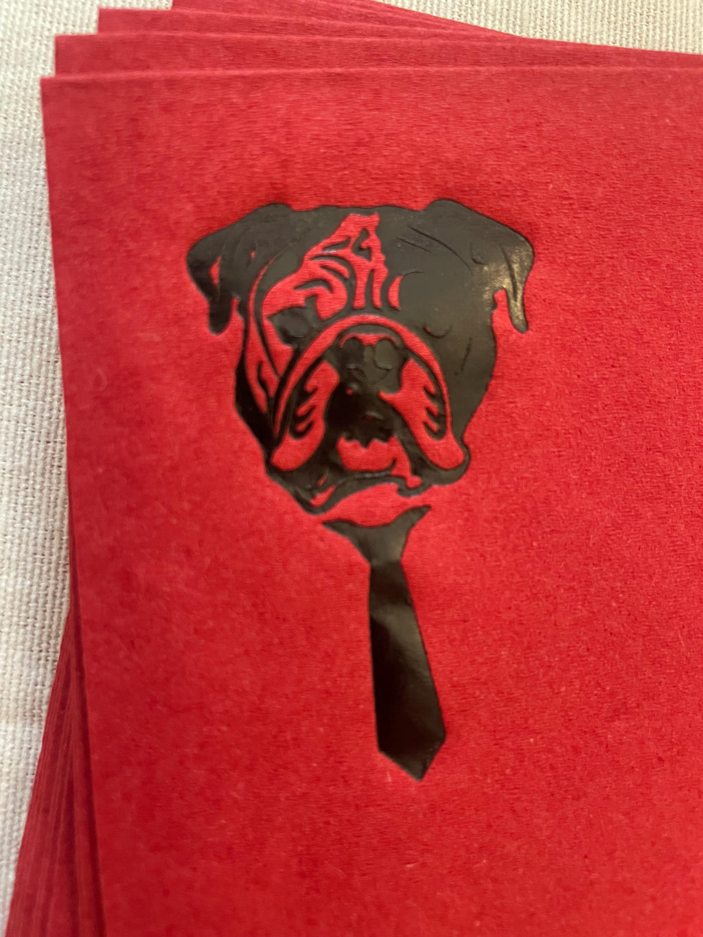 Red and Black Bulldog Napkins